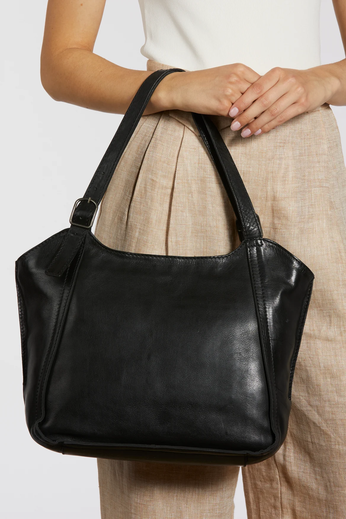 Maya Leather Buckle Tote Bag - Image 6