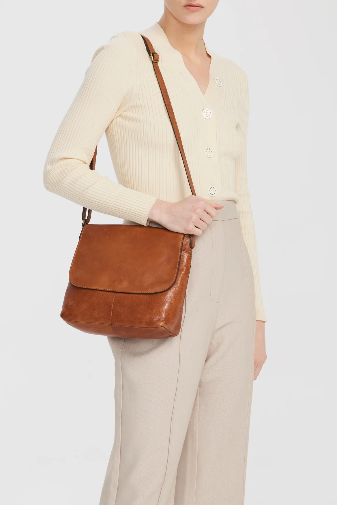 Maya Leather Flap Crossbody Bag - Image 4